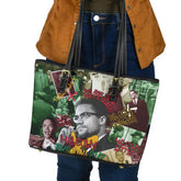 Malcolm X Leather Tote Bag